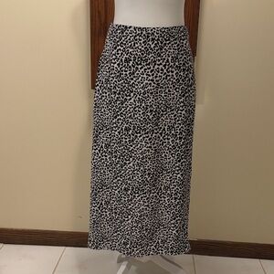 Primark Black and White Animal Print Maxi Skirt - size 4P